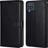 Samsung Galaxy A12 Hoesje - Mobigear - Wallet Serie - Kunstlederen Bookcase - Zwart - Hoesje Geschikt Voor Samsung Galaxy A12