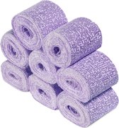 Navaris gipsverband kit - Huidvriendelijk gipsbuik pakket - Voor kunst, handvaardigheid, modelbouw en mallen - Set van 8 rollen - 3 m x 5 cm - Paars