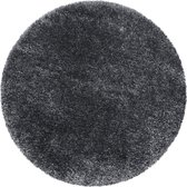 Rond Hoogpolig tapijt met fijne haartjes in de kleur grijs