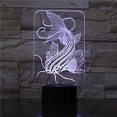 3D Led Lamp Met Gravering - RGB 7 Kleuren - Vis
