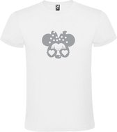 Wit  T shirt met  "Minnie Mouse Love " print Zilver size L