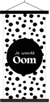 Porte-affiche avec affiche - Affiche scolaire - Citations - 'Tu seras un oncle' - Dictons - 90x180 cm - Lattes noires