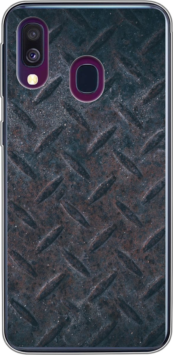 Telefoonhoesje Geschikt voor Samsung Galaxy A40 hoesje - Roest print - Metaal - Plaat - Siliconen Telefoonhoesje Telefoonhoesje
