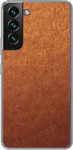 Geschikt voor Samsung Galaxy S22 hoesje - Roest print - Bruin - Goud - Siliconen Telefoonhoesje