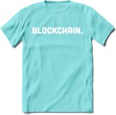 Blockchain - Crypto T-Shirt Kleding Cadeau | Dames / Heren / Unisex | Bitcoin / Ethereum shirt | Grappig Verjaardag kado | BTC Tshirt Met Print | - Licht Blauw - S