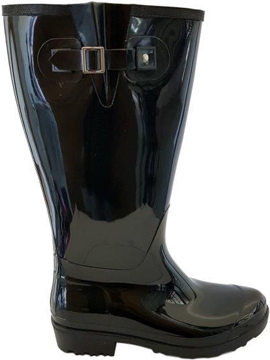 JJ Footwear Regenlaars Wide Wellies Zwart Kuitmaat XXL