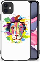 Back Cover Siliconen Hoesje Super als Cadeautjes voor Jongens Geschikt voor iPhone 11 Telefoonhoesje met Zwarte rand Lion Color