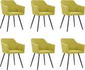 Decoways - Eetkamerstoelen 6 stuks stof groen