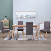 Decoways - Eetkamerstoelen 4 st stof taupe