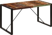 Decoways - Eettafel 140x70x75 cm massief gerecycled hout