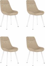 Decoways - Eetkamerstoelen 4 st kunstleer crème