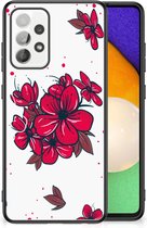 Telefoon Hoesje Geschikt voor Samsung Galaxy A52 | A52s (5G/4G) Foto hoesje met Zwarte rand Blossom Red