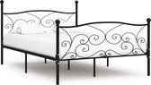 Decoways - Bedframe met lattenbodem metaal zwart 140x200 cm