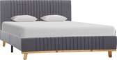 Decoways - Bedframe stof lichtgrijs 140x200 cm