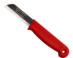 Solingen Schilmesje – RVS Glad – 16 cm met Blade Cover – Rood
