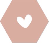 Muurhexagon hart zalm Dibond - Aanbevolen / 24 x 20 cm