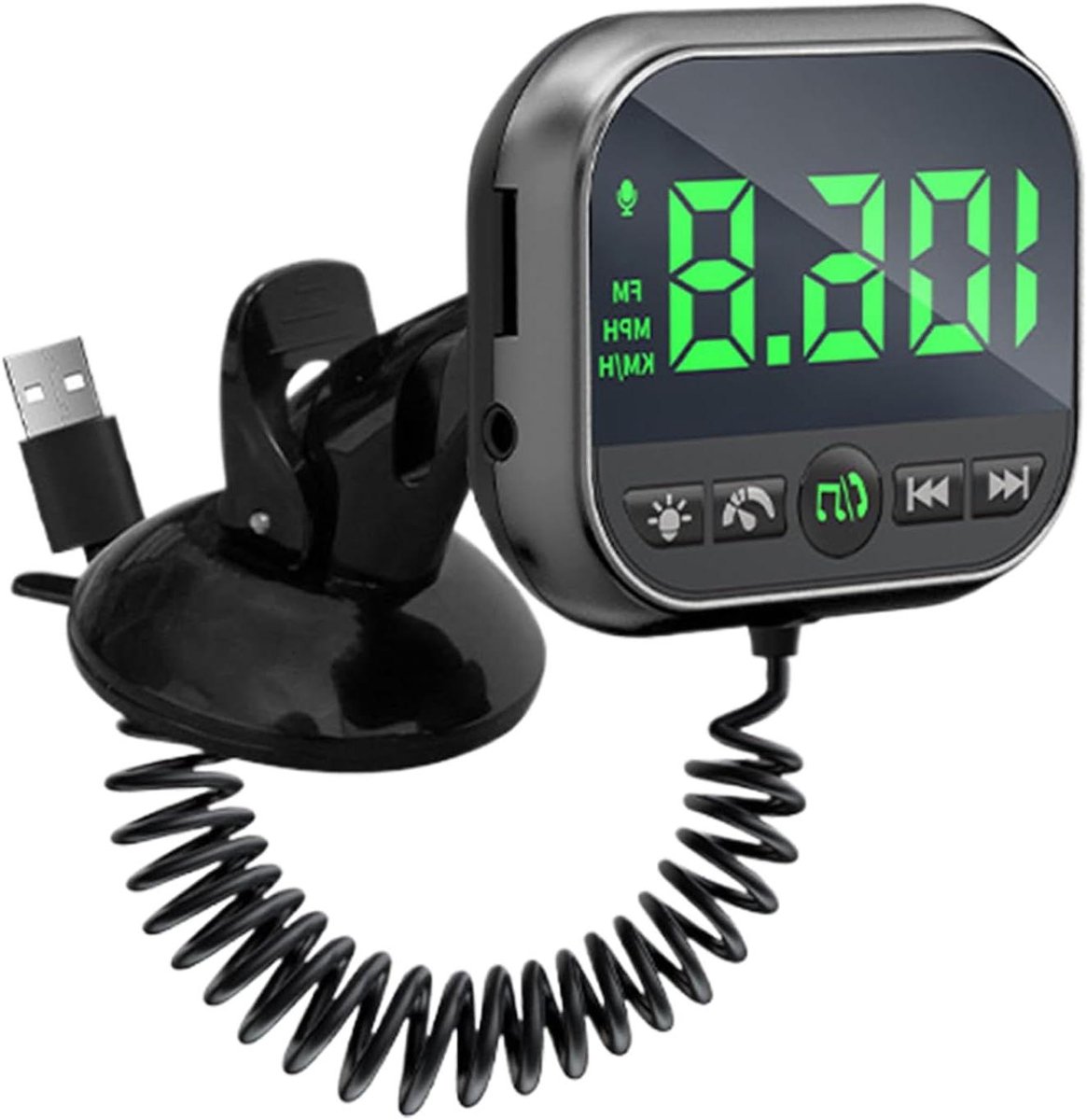 Auto FM Zender - Audio Adapter - Muziek Streamen - Snelheidsdetectie - 12V-32V - Zwart
