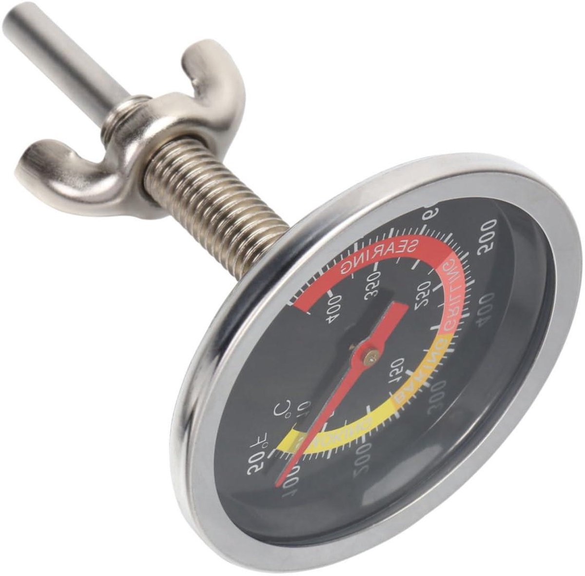 Oven Thermometer - Vleesmeter Barbecue - Temperatuur Meten - Grote Wijzerplaat - 8.5 cm - Zwart