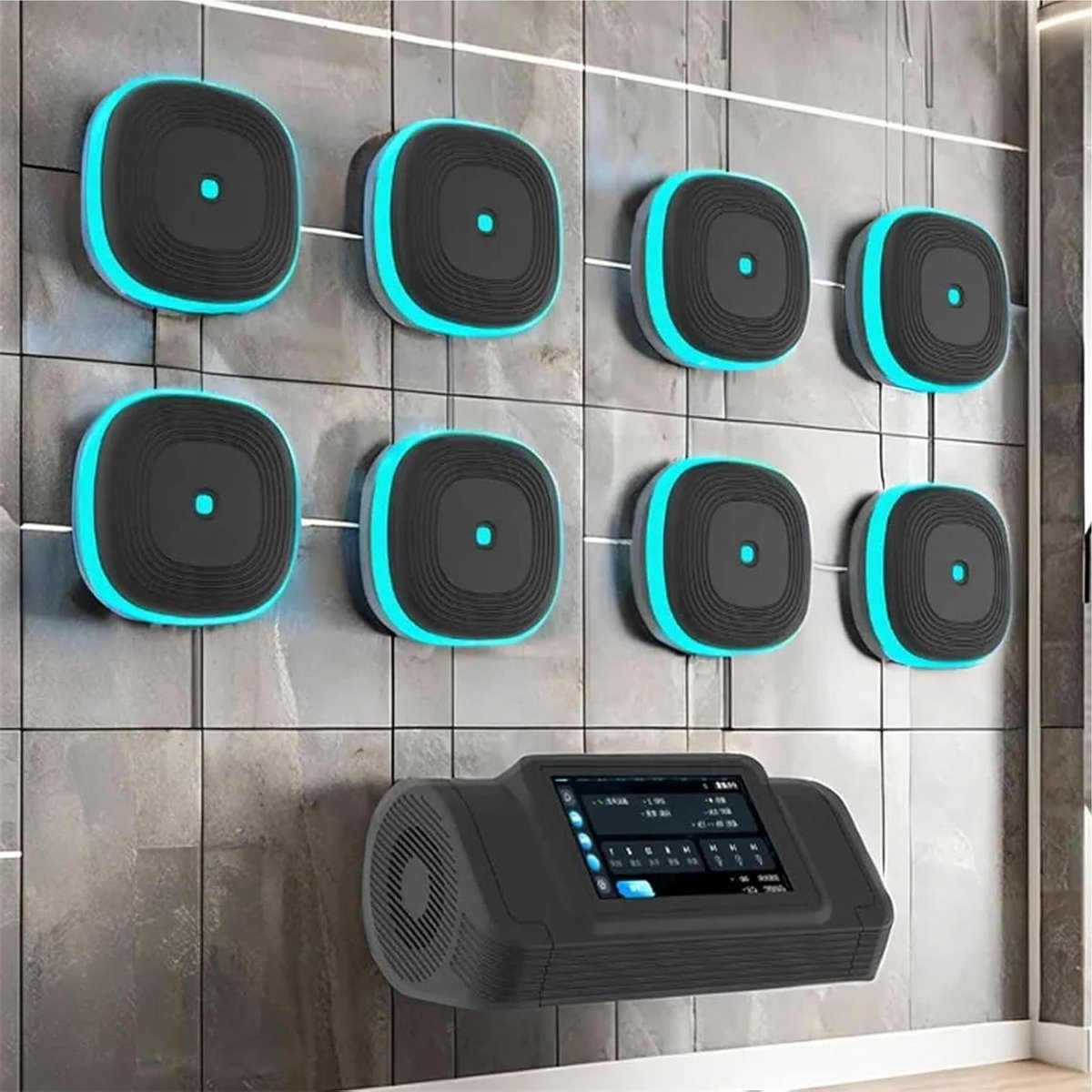 Muziek Boksmachine - Wand Bokstrainer - Reactietraining Thuis - Met Bluetooth - 8 Doelen - Zwart