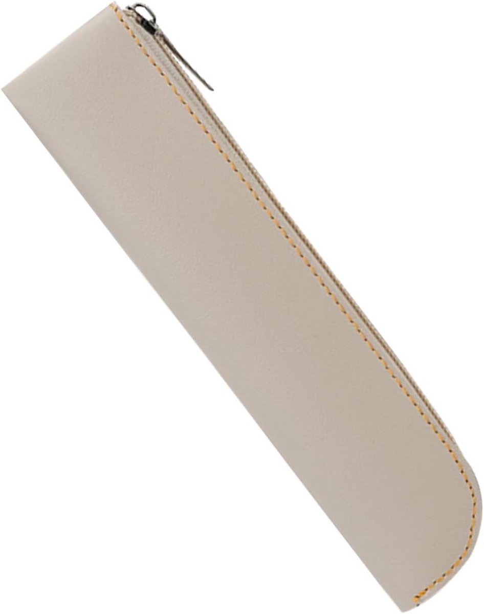 Pennenetui Leer - Dun etui - Schrijfwaren organiseren - Functionele esthetiek - 20 x 4 x 1 cm - Wit