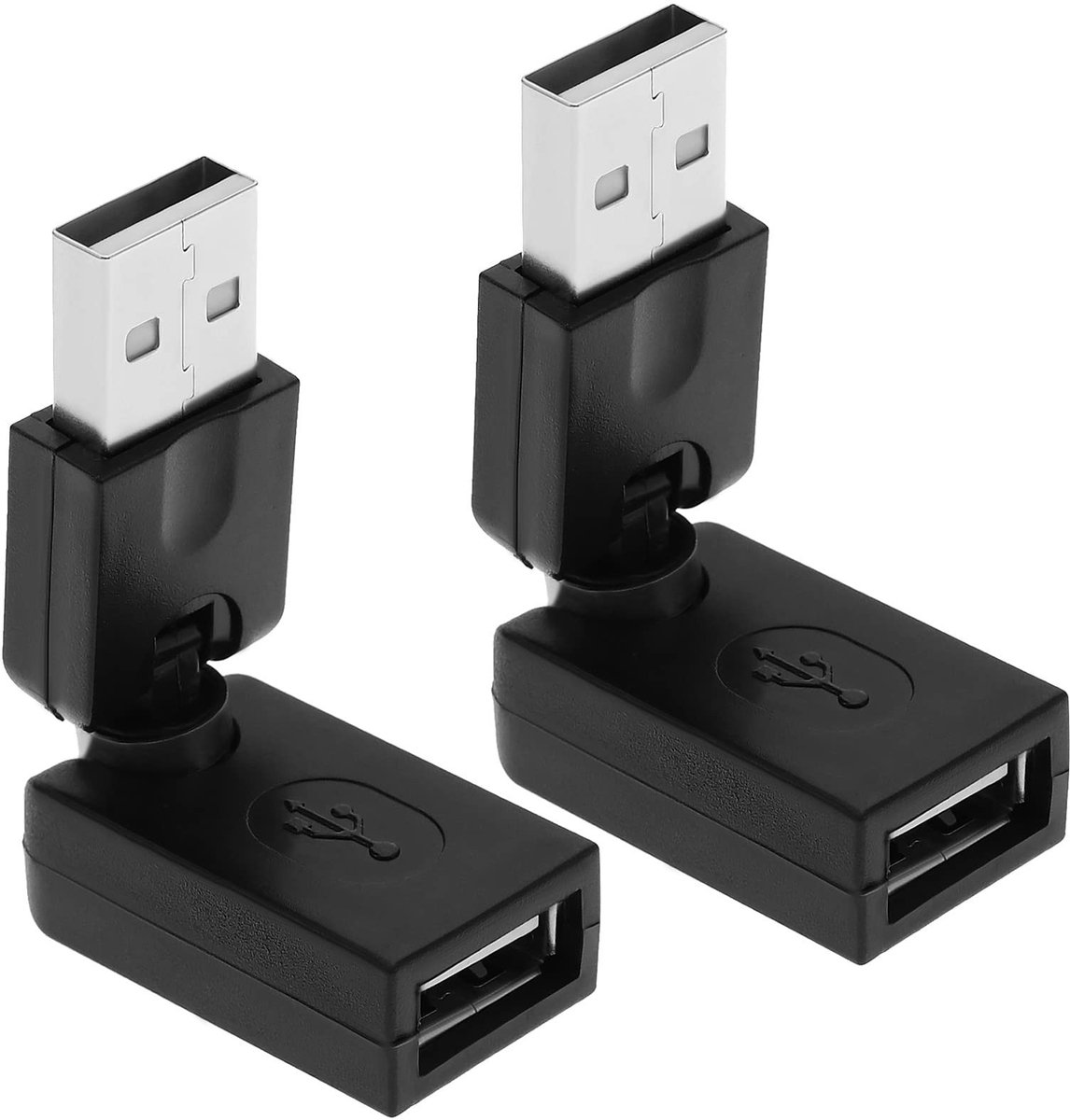 Dailygoods - 2 Stuks 360 Graden Roterende USB naar USB Adapter