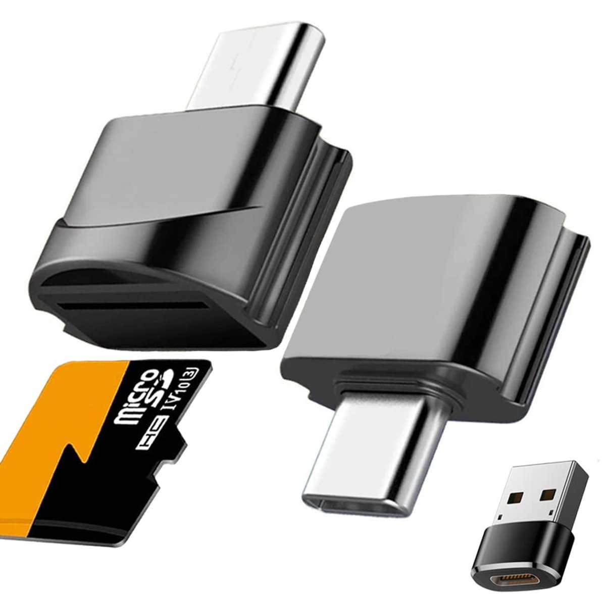 Dailygoods - USB C naar Micro SD Kaartlezer met OTG Adapter