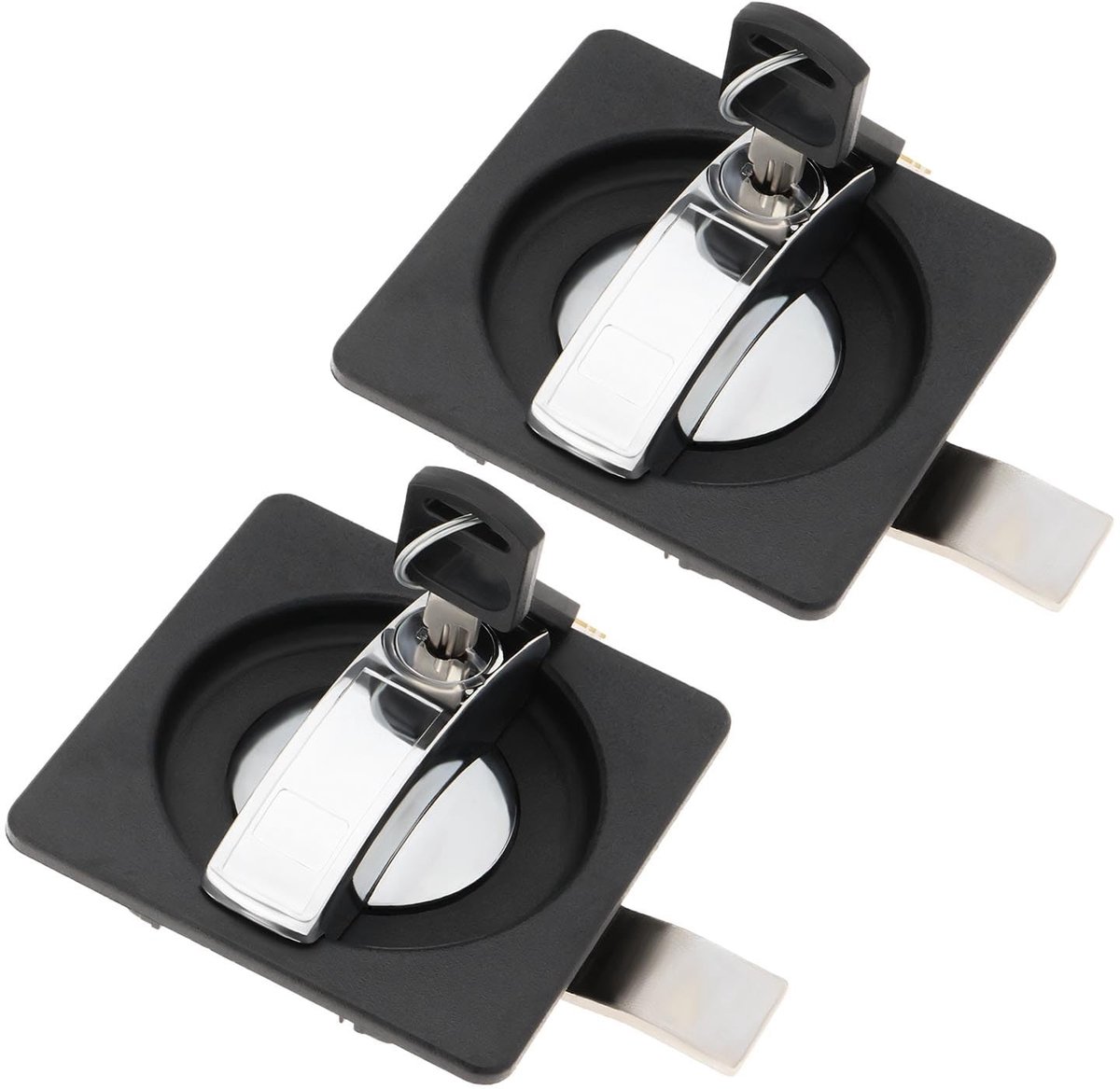 Dailygoods - Dailygoody - Locker Lock - Kast Deurslot - Duurzaam Zinklegering - 85.5x85.5mm - Sleutel Slot - Veiligheid voor Kantoren en Scholen - 2 Stuks