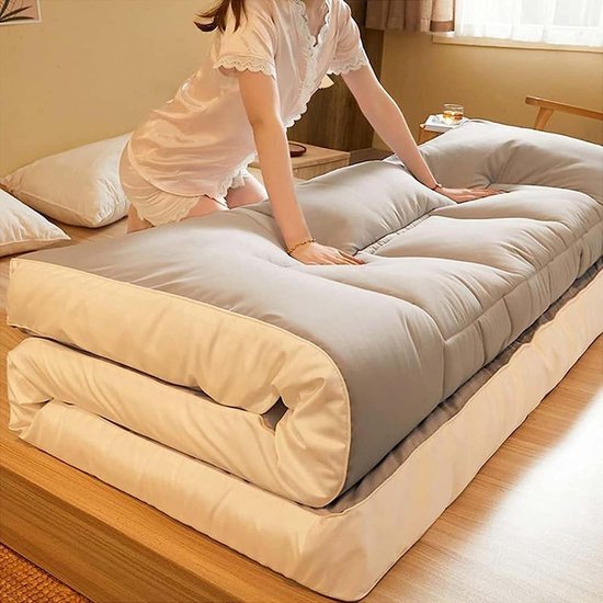 Dikke futonmatras - Vloerbed - Comfortabel slapen - Opvouwbaar en ademend - 120 x 200 cm - Groen — afbeelding 4