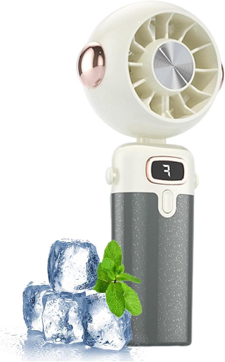 Ventilator Draagbaar - Persoonlijke Koeler - Zomerse Verkoeling - Stil en Krachtig - 4 versnellingen - Grijs