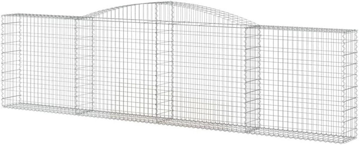 Gabionen Manden - Steenkorven Tuin - Tuin Decoratie - Gebogen Ontwerp - 2 stuks 400cm - Zilverkleurig