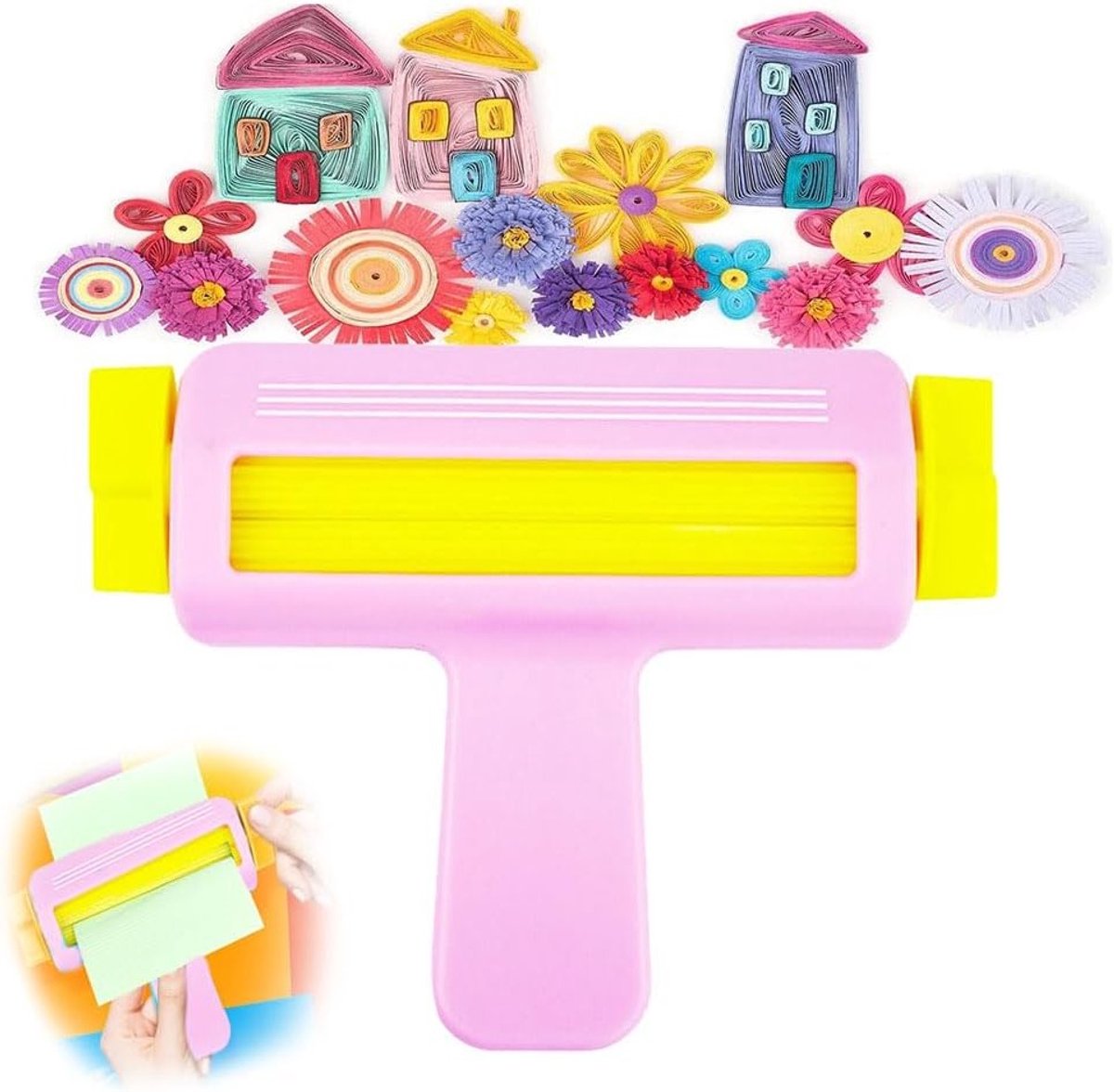 Quilling Papier Vouwgereedschap en Golfvorm Strips, Vouwmachine voor Creatieve Knutselprojecten en Scrapbooking