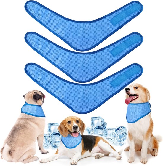 3× Koelband Hond M - Koelende hondenbandana - Nekomtrek 26 tot 35 cm - Cooling Bandana Hond - Koelhalsband voor honden - Verkoelende Bandana Hondenhalsband - IJsbandana voor honden - Koelhalsband - Verkoeling Hond - Koelhalsband voor honden en katten