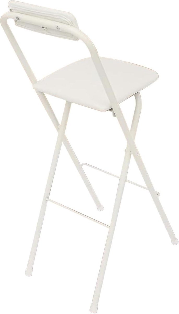 Inklapbare Barstoel 75 cm Zithoogte voor Keuken of Bar in Wit