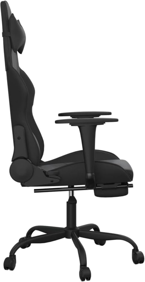 Gaming Stoel - Comfortabele Zetel - Ontspannen Zitten - Met Massagefunctie - Inclusief Voetensteun - Zwart — afbeelding 5