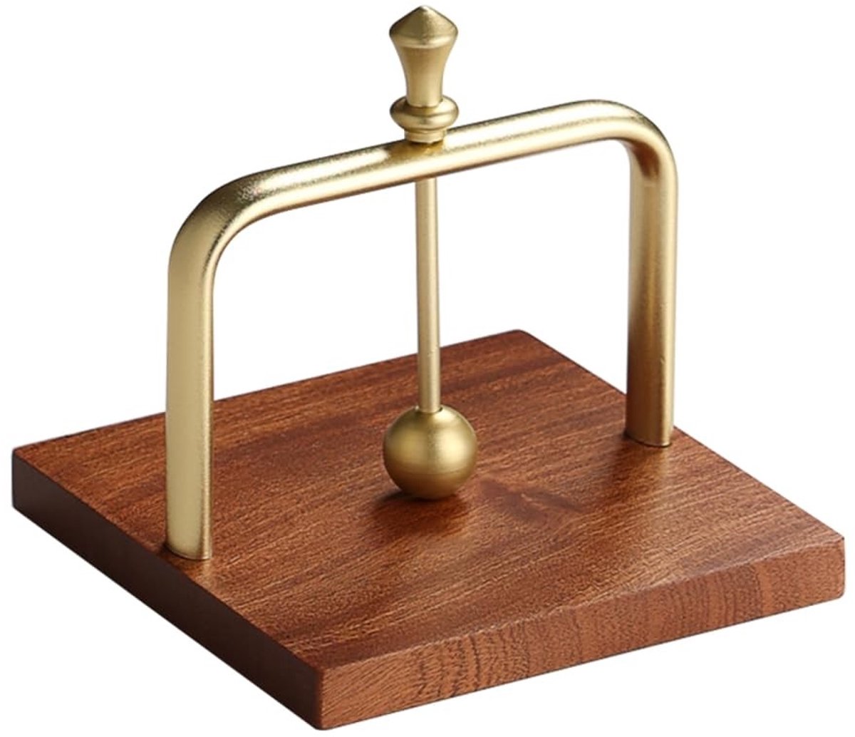 Cosensi - Dailygoods - Houten Keukenrolhouder met Aluminium Servethouder