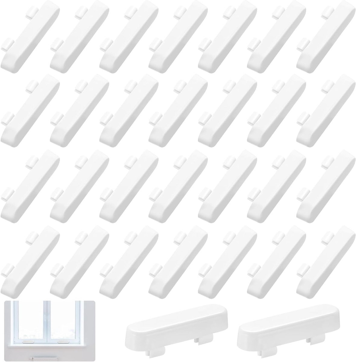 30 Stuks Afvoerputdeksels voor Vensterbanken, Waterafvoer Caps, Ventilatie Grille Beschermers, Vervangende Afvoer Caps, Wit en Duurzaam