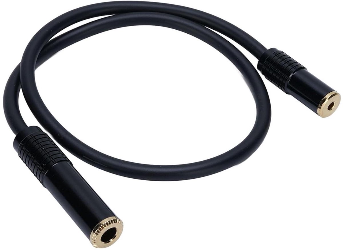 Stereo Audiokabel - Adapter Kabel - Muziek Aansluiten - Vergulde Connectoren - 05 Meter - Zwart