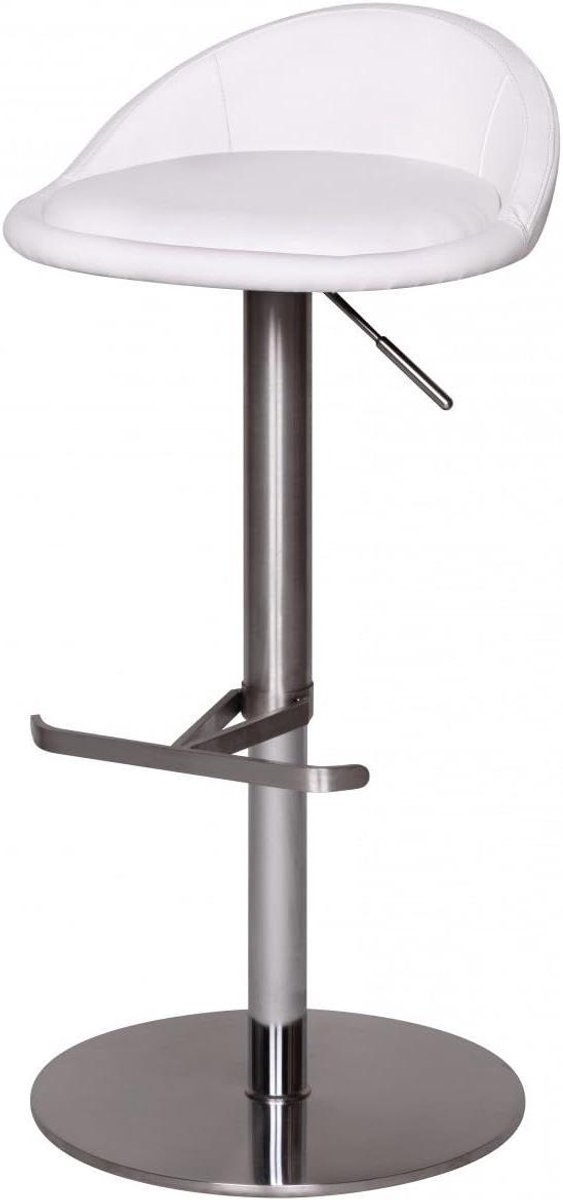 Barkruk Verstelbaar - Barstoel Design - Aanrecht Zitten - 360 Graden Draaibaar - 54-79 cm - Wit