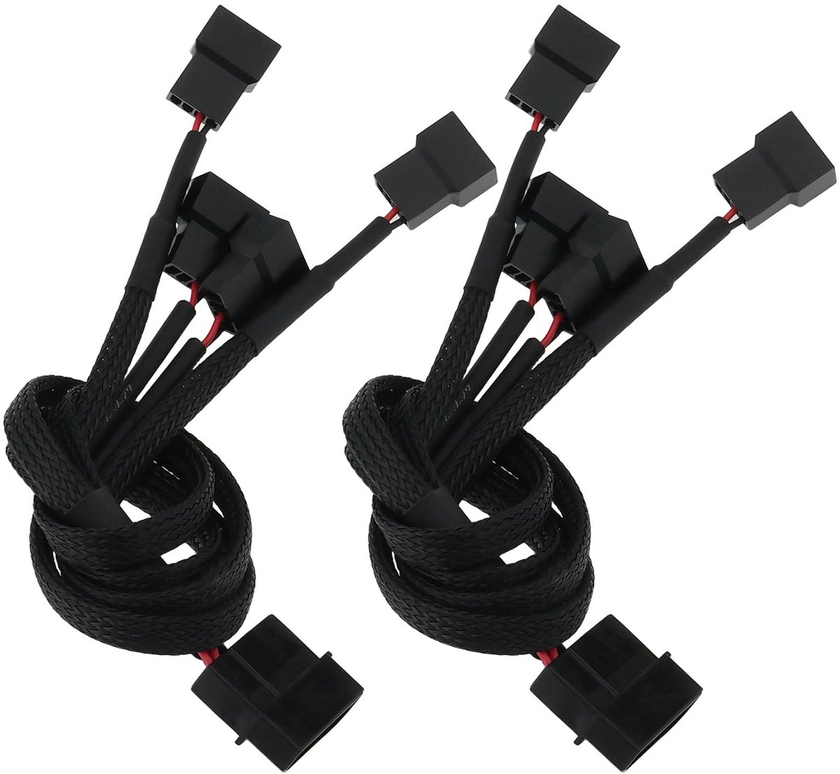 Dailygoods - 2 Stuks PC Case Fan Connector Adapter Y-Type 4-Pin Molex