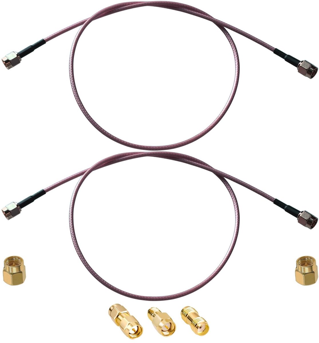 Dailygoods - 2 SMA Stekkers naar Stekker RG316 Coaxkabel 50 cm