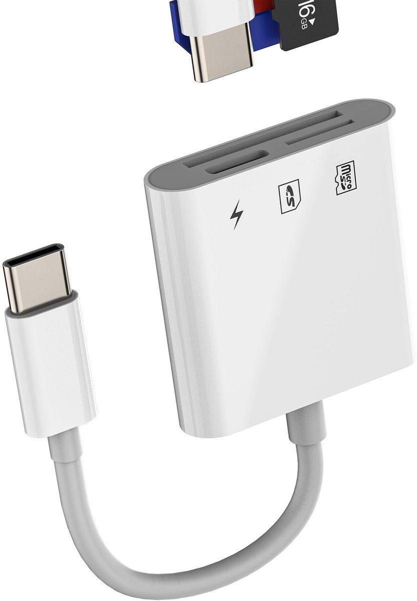 Dailygoods - USB C naar SD Kaartlezer met Oplaadfunctie