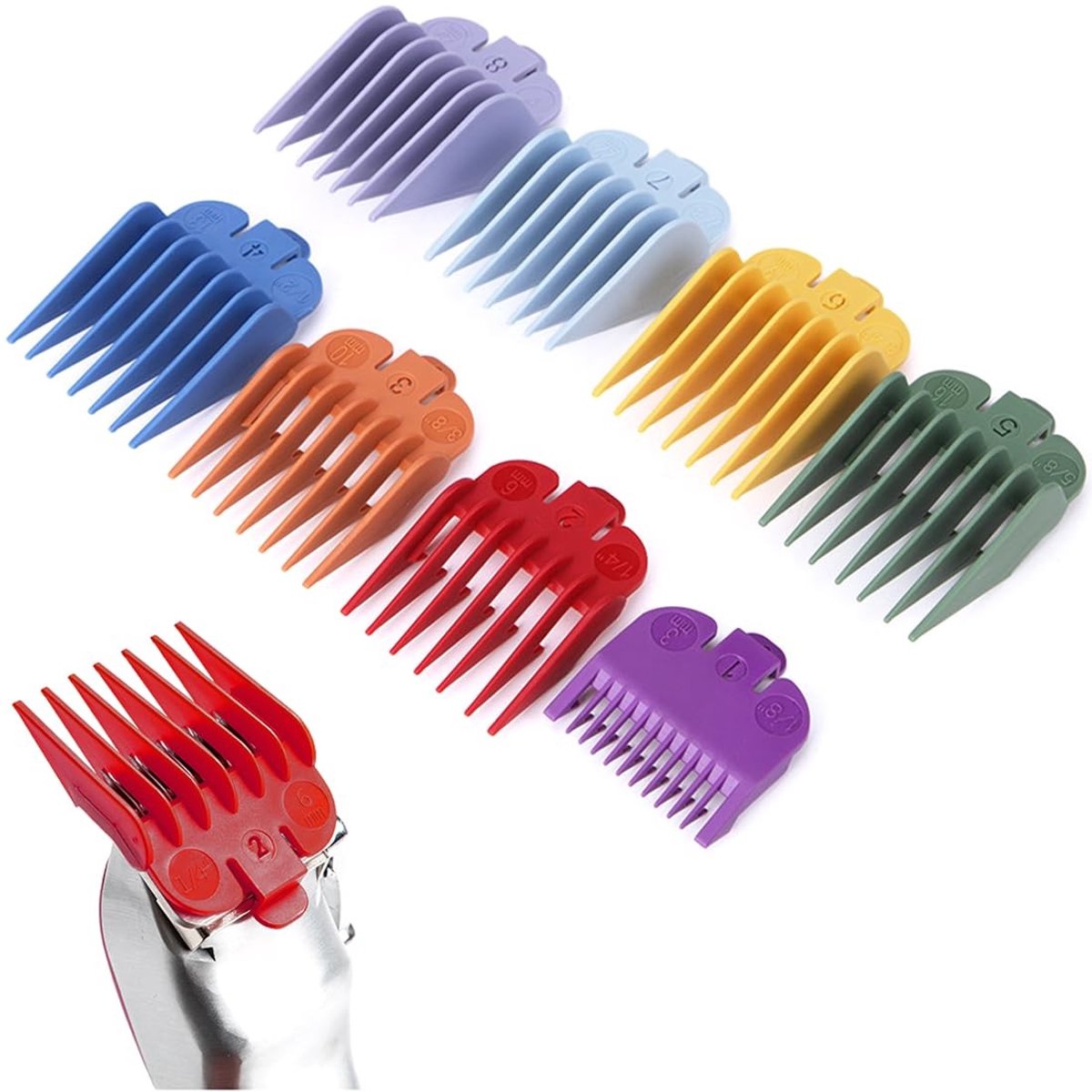 Dailygoods - Set van 8 Opzetkammen voor Scheerapparaat en Trimmer