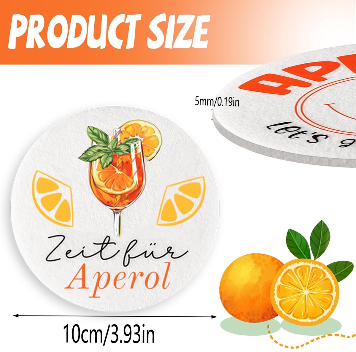 Dailygoods - Set van 15 Ronde Vilten Onderzetters en Glazen Rietjes - Wit