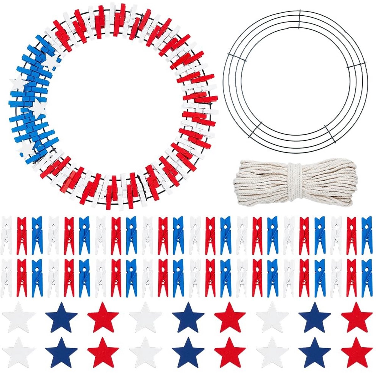 Dailygoods - 210 Stuks Wasknijpers Krans Kit voor Feestdecoratie