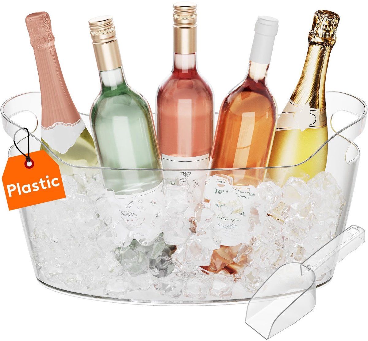 Dailygoods - 6,5 L Kunststof Flessenkoeler met Handgrepen voor Dranken