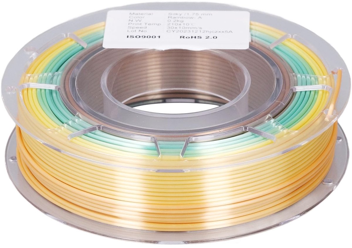 Dailygoods - Zijde PLA-filament 1,75 mm Kleurveranderend Regenboog 1 Kg