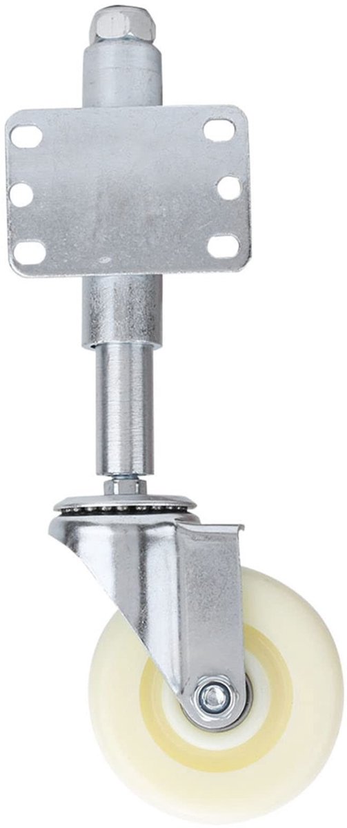 Dailygoods - Dailygoody - Hekwiel - 4 Inch Nylon - Zware Platte Veerbelaste Zwenkwiel - 440lbs Laadvermogen - Ideaal voor Poorten en Meubels - Stevig en Duurzaam