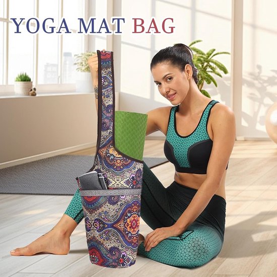 Yogamat Tas - Sport Accessoires - Praktisch Vervoer - Ruim Ontwerp - 88 cm Hoog - Blauw Cashew van Yogamat — afbeelding 4