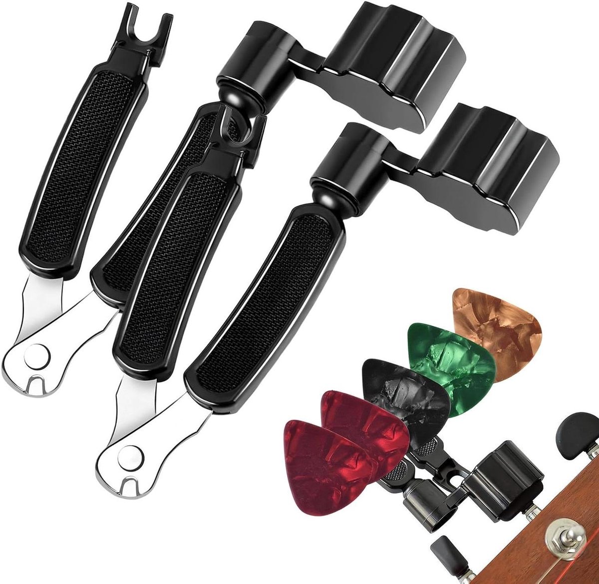 Gitaar Snaarwinder - Instrument Tool - Snaar Wisselen - 2-delig met Pin - 11 cm - Meerkleurig