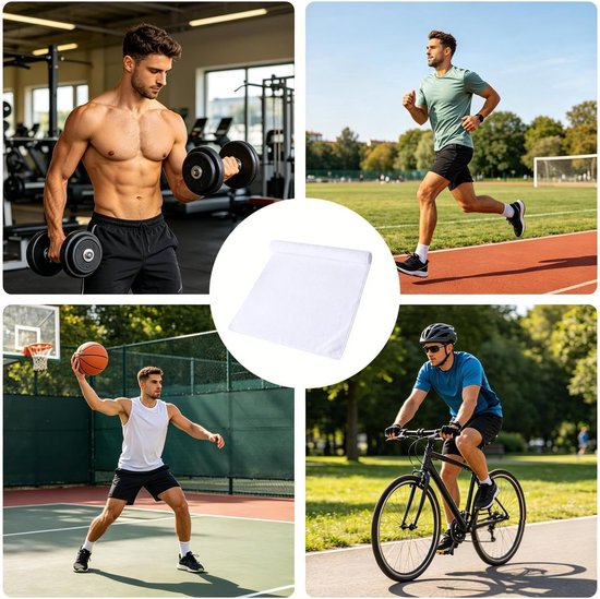 Sneldrogende Handdoek - Microvezel Doek - Sport & Fitness - Zeer Absorberend - 37 x 75 cm - Wit — afbeelding 4